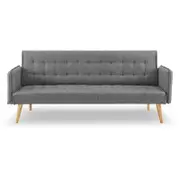 Sarantino 3 Seater Modular Linen Fabric Sofa Bed - Grey