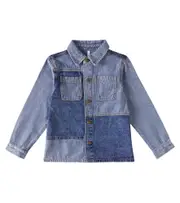 [Rylee + Cru] Rylee + Cru Patchwork denim overshirt Y 8/9 blue