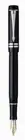 Parker Duofold Fountain Pen Black & Platinum 18Kt Gold Medium Pt New In Box
