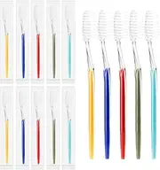 Homvle 100 Packs Disposable Toothbrushes Individually Wrapped, Medium Soft Bristle Travel Toothbrushes Bulk for Adults/Kids Hotel Toiletries, 5 Colors.