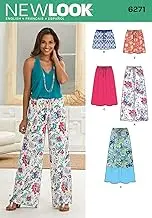 Newlook 6271 Misses' Sewing Pattern Skirt in Three Lengths and Pants or Shorts, Size 10-12-14-16-18-22