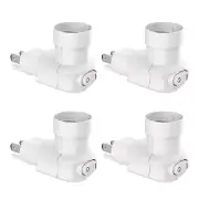 4X 360° Plug in Light Socket Outlet to Light Bulb 3-Prong Outlet Socket Adapter
