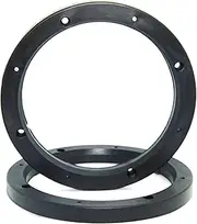 FDXGYH 4 Pcs 6.5-Inch Auto Car Universal Fit ABS Speaker Spacers Car Stereo Speaker Spacer Adaptor Ring Mounting Bracket (Black)