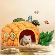 Cozioz Small Animal Hideout Hut – Chewable Cage Cave Toy for Sugar Gliders, Hedgehogs, Chinchillas, Squirrels, and Hamsters | Habitat Decor Accessories(Pineapple 2)