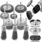 10Pcs Steel Wire Brush Polishing Wheels Set Kit For Rotary Tool Drill Hex Shank