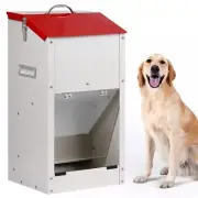 KHEARPSL Galvanized Automatic Dog Feeder Large Breed Dog Food Dispenser for L