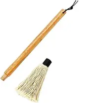 1Pc BBQ Brush with Long Wooden Handle Practical Basting Mop for Grilling for Sauces and Marinades Easy to Clean and Store for Barbecue Lovers