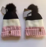 Chaos beanies kid Pink Black White Lot 2
