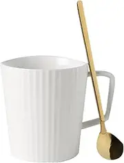 Water Cup Insulated Coffee Mug Ceramic Soup Mugs Perfect for Latte Green Tea Cappuccino and Beverages and Dishwasher Safe Cups Coffee Mug (Color : White, Size : B)