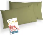 100% Egyptian Cotton Standard/Queen Size Pillow Cases Set of 2-1000 Thread Count
