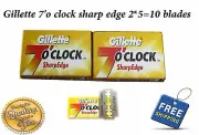 2 X 5=10 Gillette 7 O'Clock Shaving Razor Stainless steel safety Blades barber