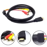 HDMI Male to 3RCA AV Composite Male M/M Connector Adapter Cable Cord Transmitter