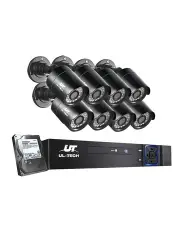 UL-tech CCTV Security System 8 Channel DVR 8 Cameras 1TB Hard Drive