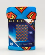 NEW Super Man Shields 50in x 70in Kids' Super Soft Silk Touch Throw Blanket