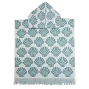 Bambury Kids Shell Poncho Hooded Beach Towels-Quick Drying - Cloud