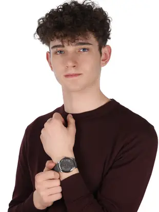 ARMANI EXCHANGE 男錶 手錶 43mm 灰色真皮皮帶 男錶 手錶 腕錶 AX2335 AX(現貨)▶指定Outlet商品5折起☆現貨