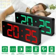 LED Digital Alarm Clock Thermometer Display Lamp Night Light USB/ Battery