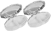 2pcs Box Medication Case Medication Containers Cases for Travel Iron Pp Silver Travel Medication Organizer