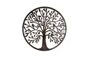 Willow & Silk Round Metal Tree-of-Life w/Birds Wall Art Rustic Home Decor 60cm