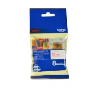 Brother P-Touch 12mm Red on White Labelling Tape - 8 meters M-K232