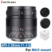 7artisans 55mm F1.4 II APS-C MF Lens For Olympus Panasonic M4/3 M43 mount Camera