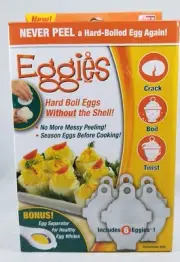 As seen on TV EGGIES Hard Boiled Eggs Without The Shell 6 Eggies New