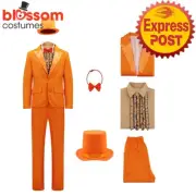 N1882 Mens Orange Tuxedo Dumb and Dumber Lloyd Halloween Dress Up Movie Costume