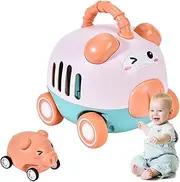 Toy Car for Toddler | Cartoon Animal Inertia Push Car,Cute Animal Pressing Sliding Friction Vehicle, Travel Activities Busy Cube Toys for Christmas Birthdays Parties