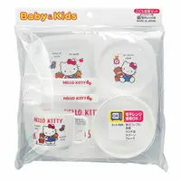 在飛比找樂天市場購物網優惠-小禮堂 Hello Kitty 日製兒童塑膠五件式餐具組《白