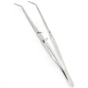 2 College Cotton and Dressing Plier, 6", with Lock, Angled Serrated Tips