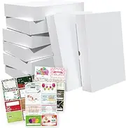 12 Packs Extra Large Gift Boxes for Presents with All-Occasions Stickers, 43x33x10 CM Premium White Gift Boxes with Lids for Clothes, T-shirt, Blanket, Robe, Sweater XL Cardboard Boxes Bulk for Gift