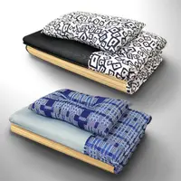 在飛比找松果購物優惠-玩色幾何竹面單人透氣床墊+枕頭組合 單人床墊 透氣床墊 冬夏