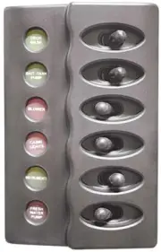 Switch Panel Water Proof 6 Switch 12V Vertical