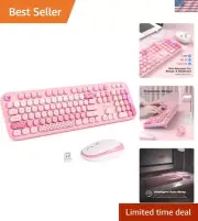 Wireless Keyboard and Mouse, Typewriter Full Size Keyboard with Number Pad an...