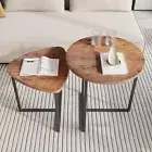 FOUBAM Coffee Table Set of 2, Industrial End Table Modern Nesting Table