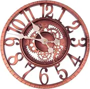 Large 30Cm Garden Indoor Outdoor Wall Clock Vintage Open Face Bronze Effect Outdoor Indoor Garden Wall Clock Decorative Fence Ornament