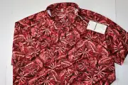 Tommy Bahama Polo Shirt Tropical Score Island Zone Chili Red SS New Medium M