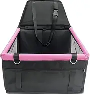 Dog Car Seat - Puppy Car Seat Waterproof with Storage Pocket, Mesh Window | Cat Travel Accessories, Washable Puppy Travel Safety Bed with Seatbelt for Small Pets