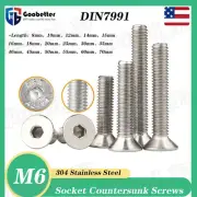 M6 Allen Hex Socket Countersunk / Flat Head Screw Bolts DIN 7991 Stainless Steel