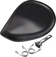 KaTur Chrome Leather Solo Seat 3" Spring Mounting Bracket Kit for Harley Harley Honda Yamaha Kawasaki Suzuki Sportster Bobber Chopper