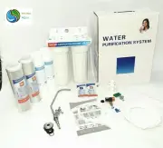 2 stages under sink 10'' water filter fittings+Pipes+ 2x Cartridges Set+Tap