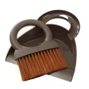Round Handle Brush and Dustpan Set Small Broom & Portable Handheld Sweeper