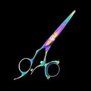 Kashi CBL-521ER Left Hand Swivel Thumb Rainbow Salon Hair 6.5" Cutting Shears
