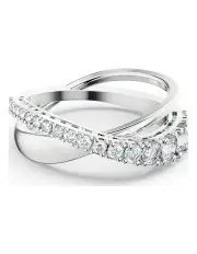 [Swarovski] Hyperbola Ring Round Cut Rhodium Plated in White