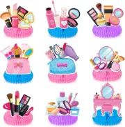 9 Pieces Spa Party Decorations Makeup Birthday Party Decorations, Spa Party Tabl