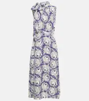 [Prada] Prada Printed pongee midi dress AU 8 multicoloured