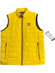 Bugatti AirSeries Sleeveless Puffer Vest Yellow Zip Quilted - Size 48