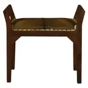 Boston Small Goat Hide Bench - Mahogany