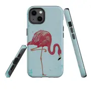 For Apple iPhone 13 Case, Armour Back Cover, Vintage Flamingo