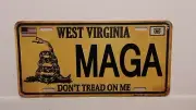 WEST VIRGINIA MAGA MAKE AMERICA DON'T TREAD ON ME TRUMP METAL AUTO TAG PLATE